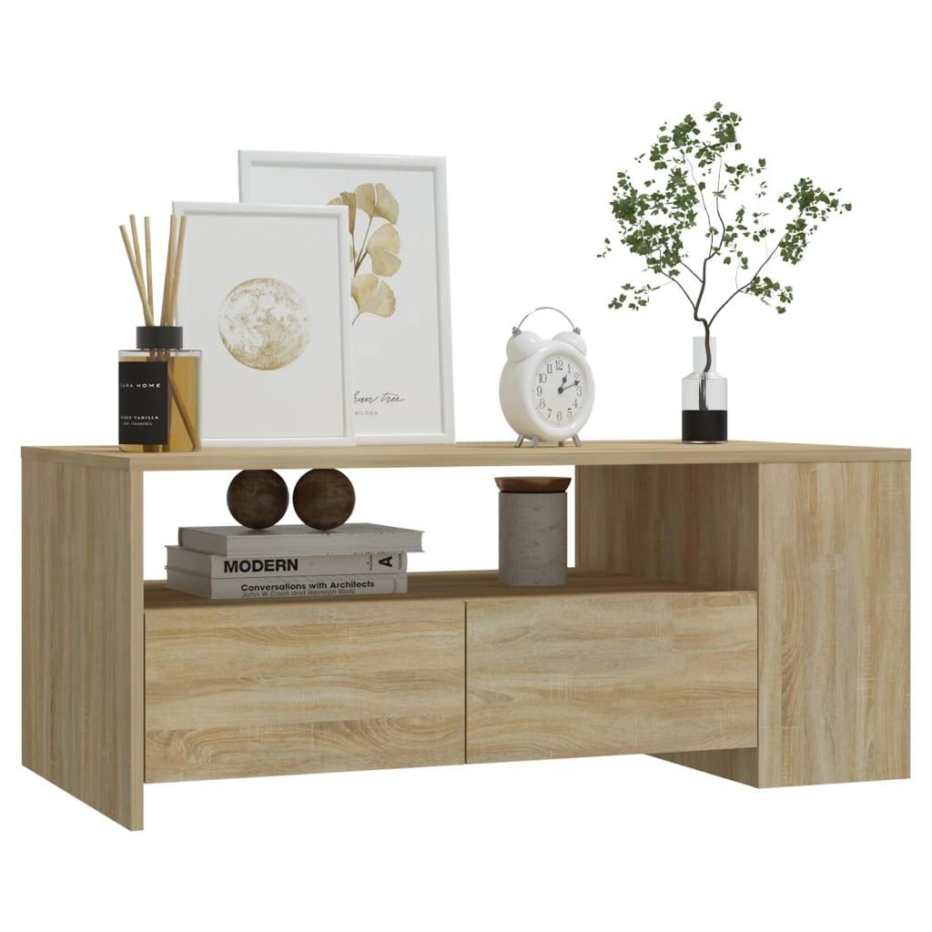Tavolino da Salotto Rovere Sonoma 102x55x42cm Legno Compensato | homemem39