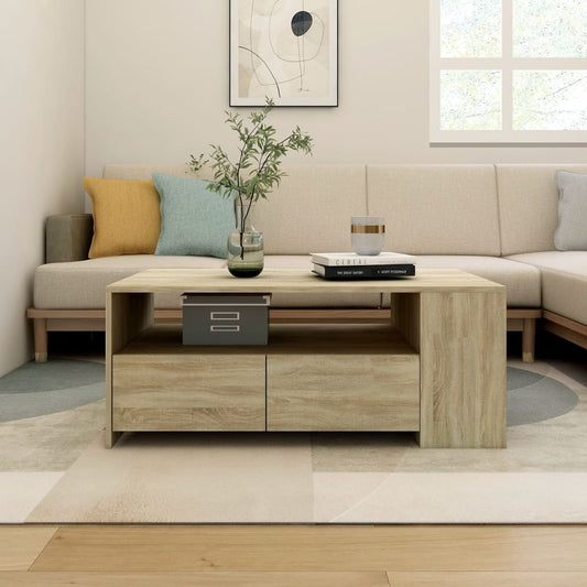 Tavolino da Salotto Rovere Sonoma 102x55x42cm Legno Compensato | homemem39