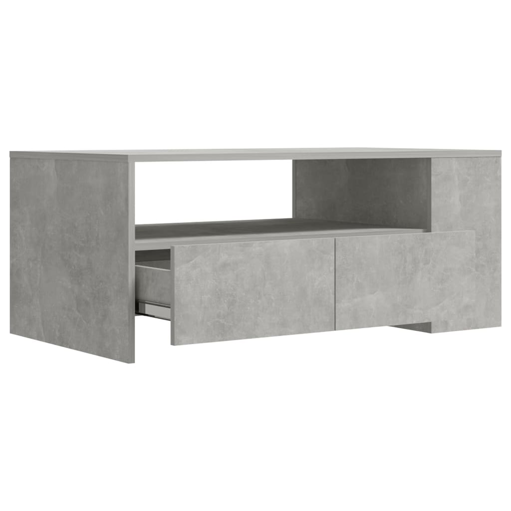 Tavolino Salotto Grigio Cemento 102x55x42 cm Legno Compensato - homemem39