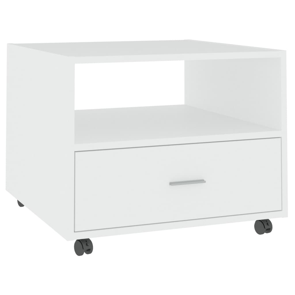 Tavolino da Salotto Bianco 55x55x40 cm in Legno Multistrato | homemem39