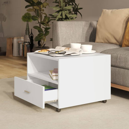 Tavolino da Salotto Bianco 55x55x40 cm in Legno Multistrato | homemem39