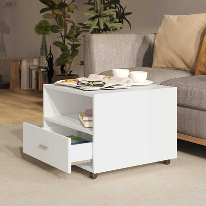 Tavolino da Salotto Bianco 55x55x40 cm in Legno Multistrato