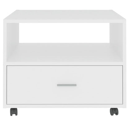 Tavolino da Salotto Bianco 55x55x40 cm in Legno Multistrato | homemem39
