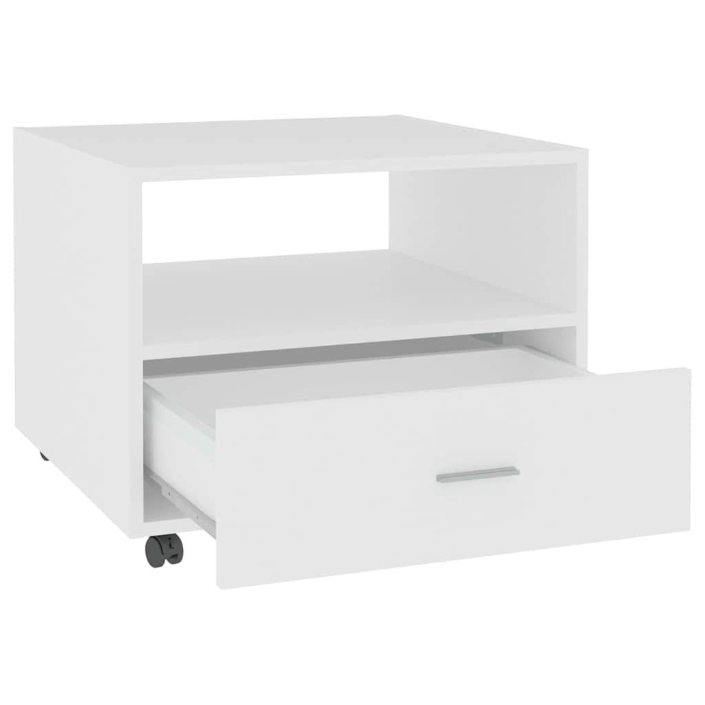 Tavolino da Salotto Bianco 55x55x40 cm in Legno Multistrato