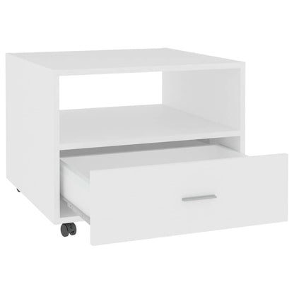 Tavolino da Salotto Bianco 55x55x40 cm in Legno Multistrato
