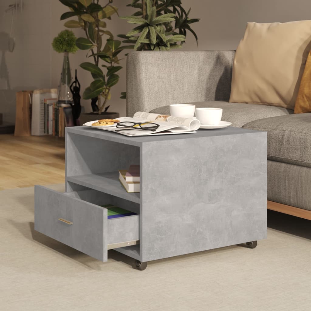 Tavolino Salotto Grigio Cemento 55x55x40 cm Legno Multistrato | homemem39