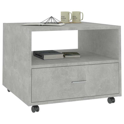 Tavolino Salotto Grigio Cemento 55x55x40 cm Legno Multistrato