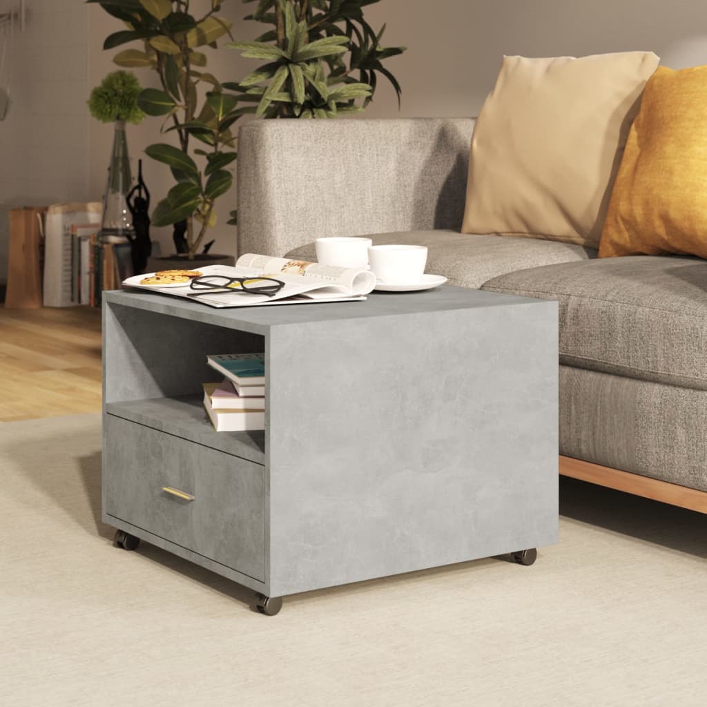Tavolino Salotto Grigio Cemento 55x55x40 cm Legno Multistrato | homemem39