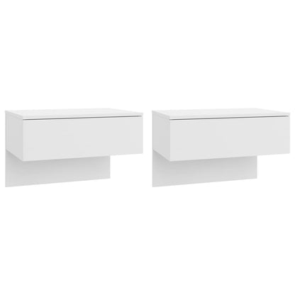 Comodini a Muro 2 pz Bianco Lucido