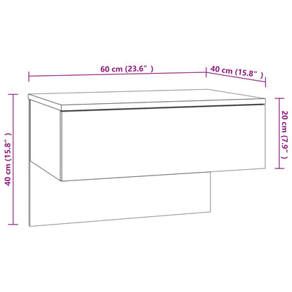 Comodini a Muro 2 pz Bianco Lucido