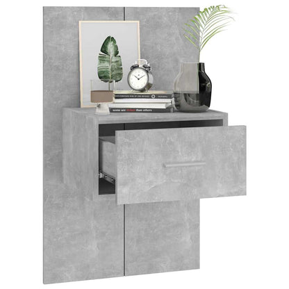Comodini a Muro 2 pz Grigio Cemento | homemem39