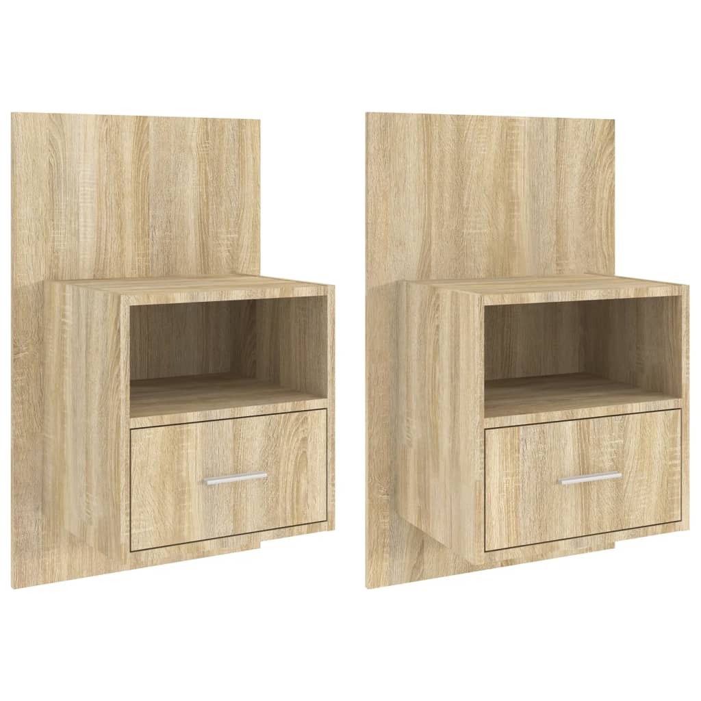 Comodini a Muro 2 pz Rovere Sonoma | homemem39