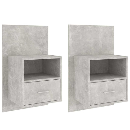 Comodini a Muro 2 pz Grigio Cemento | homemem39