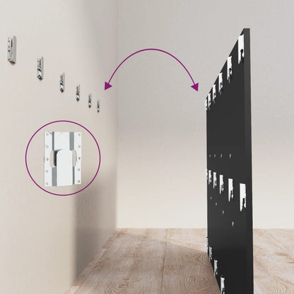 Testiera per Letto Nera 200x1,5x80 cm in Legno Multistrato - homemem39