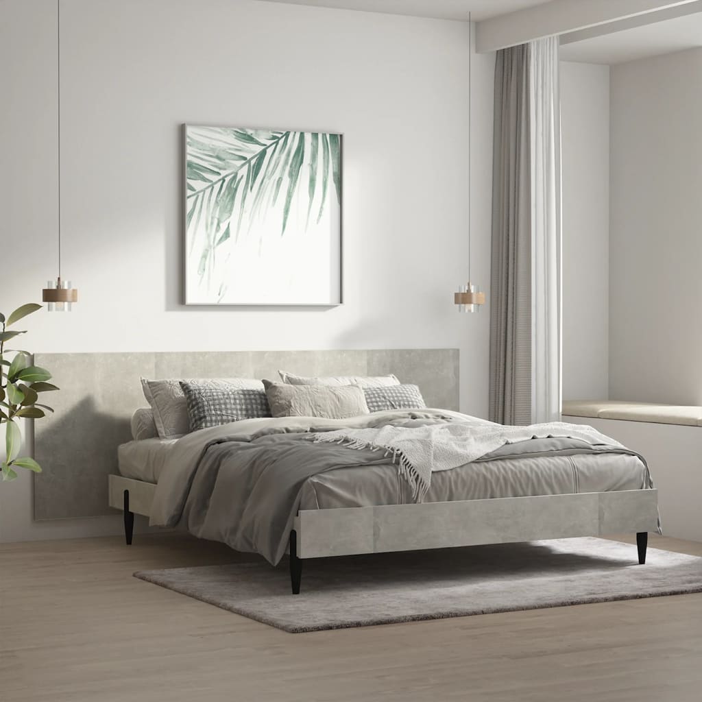 Testiera Letto Grigio Cemento 240x1,5x80cm Legno Ingegnerizzato - homemem39