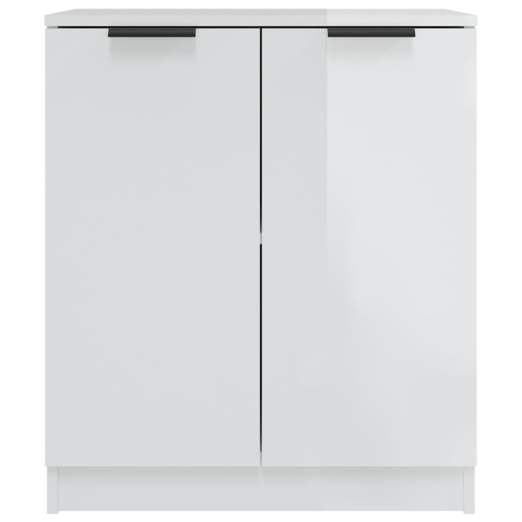 Credenza Bianco Lucido 60x30x70 cm in Legno Multistrato - homemem39