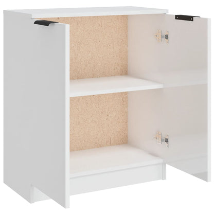 Credenza Bianco Lucido 60x30x70 cm in Legno Multistrato - homemem39