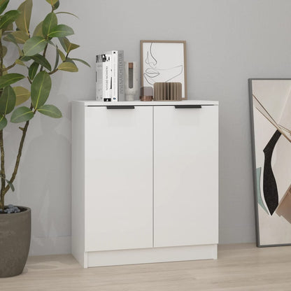 Credenza Bianco Lucido 60x30x70 cm in Legno Multistrato - homemem39