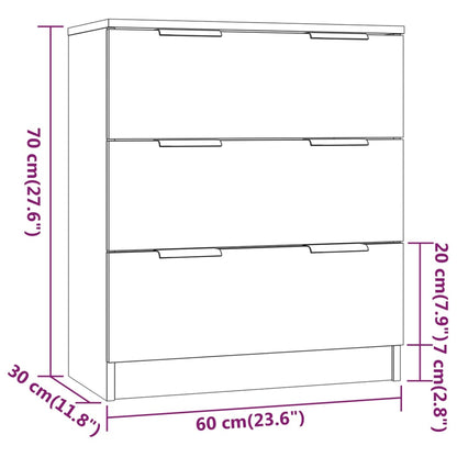 White Sideboard 60x30x70 cm in Multilayer Wood