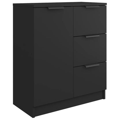 Black Sideboard 60x30x70 cm in Multilayer Wood