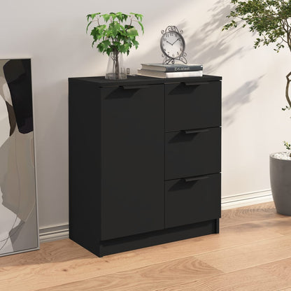 Black Sideboard 60x30x70 cm in Multilayer Wood