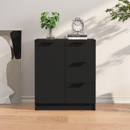 Black Sideboard 60x30x70 cm in Multilayer Wood