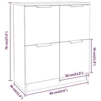 Credenza Rovere Sonoma 60x30x70 cm in Legno Multistrato