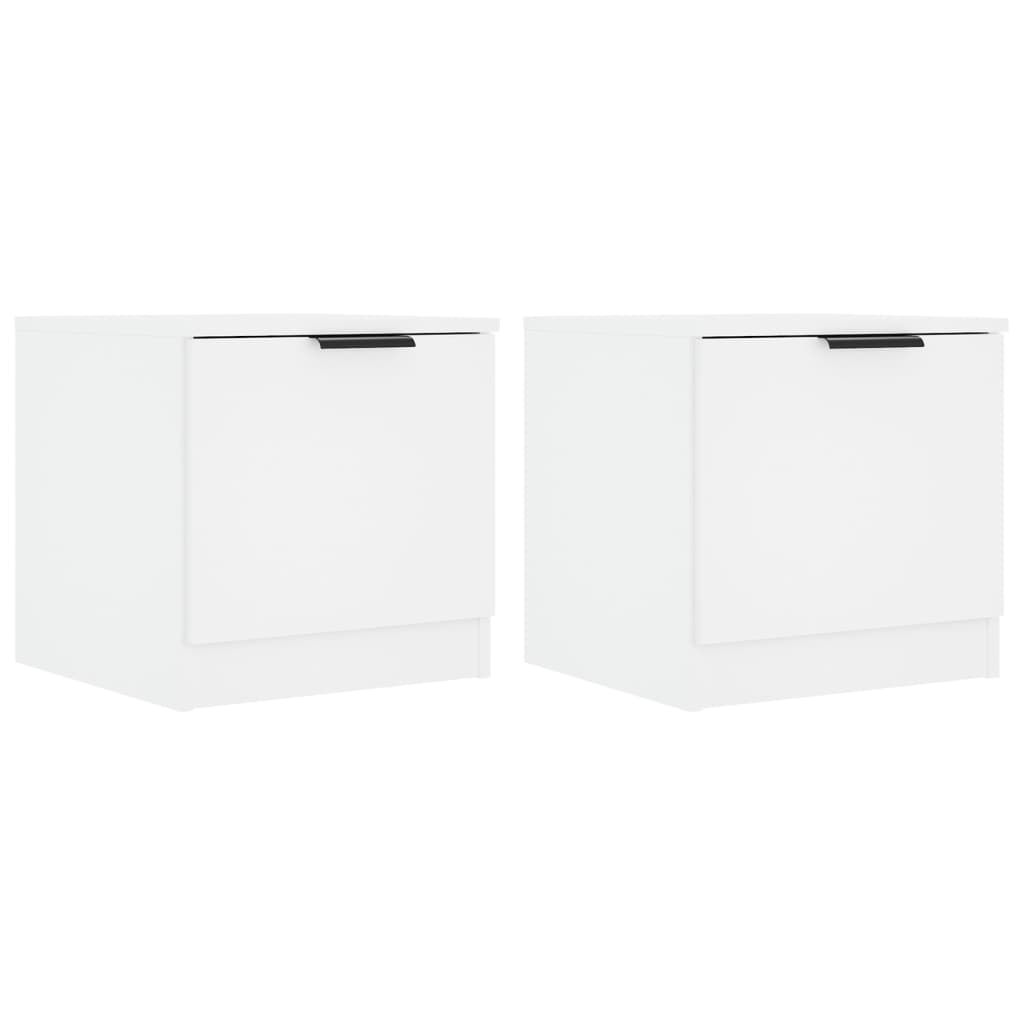 Comodini 2 pz Bianco Lucido 40x39x40 cm - homemem39