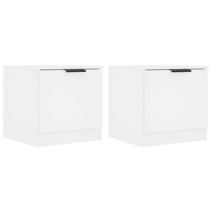 Comodini 2 pz Bianco Lucido 40x39x40 cm - homemem39