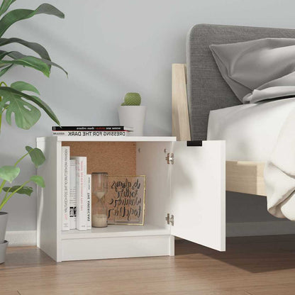 Comodini 2 pz Bianco Lucido 40x39x40 cm | homemem39