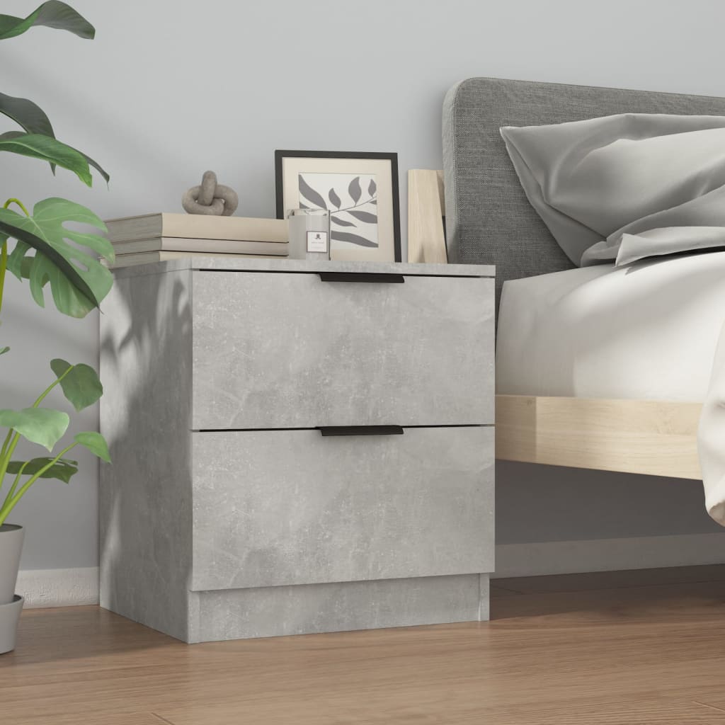 Comodini 2pz Grigio Cemento in Legno Multistrato - homemem39