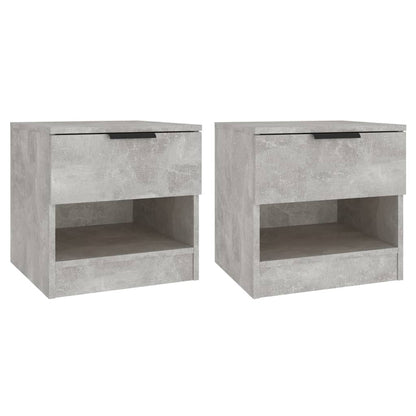 Comodini 2pz Grigio Cemento in Legno Multistrato - homemem39
