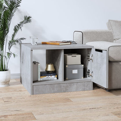 Tavolino Salotto Grigio Cemento 50x50x36 cm Legno Multistrato | homemem39