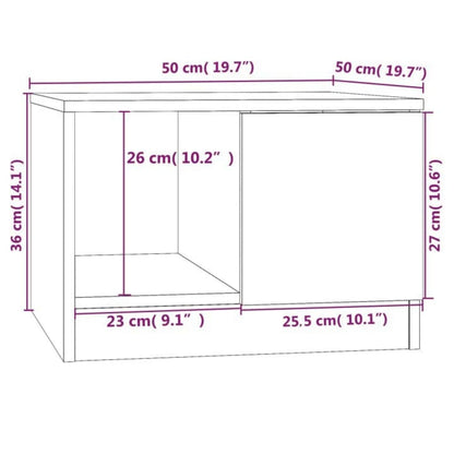 Tavolino Salotto Grigio Cemento 50x50x36 cm Legno Multistrato