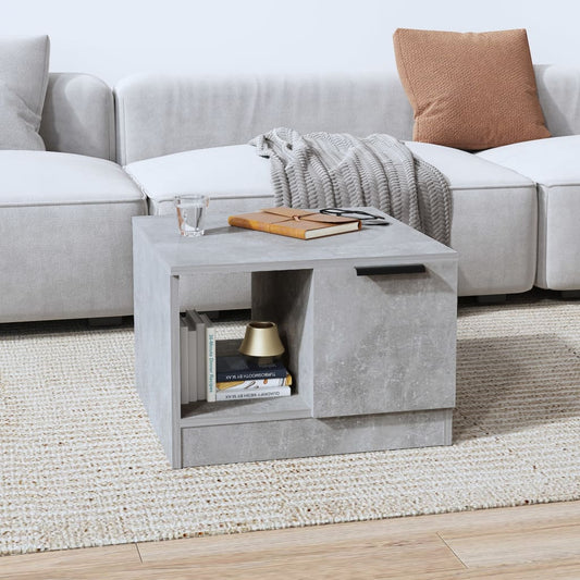 Tavolino Salotto Grigio Cemento 50x50x36 cm Legno Multistrato | homemem39