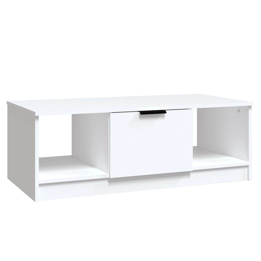 Tavolino da Salotto Bianco 102x50x36 cm in Legno Multistrato