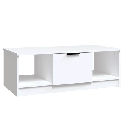Tavolino da Salotto Bianco 102x50x36 cm in Legno Multistrato