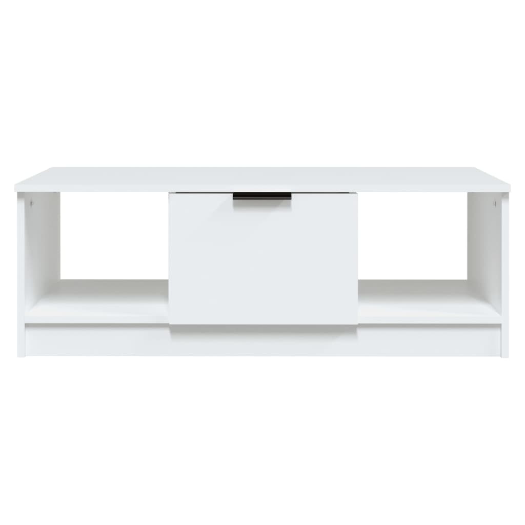 Tavolino da Salotto Bianco 102x50x36 cm in Legno Multistrato | homemem39