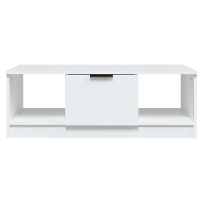 Tavolino da Salotto Bianco 102x50x36 cm in Legno Multistrato | homemem39