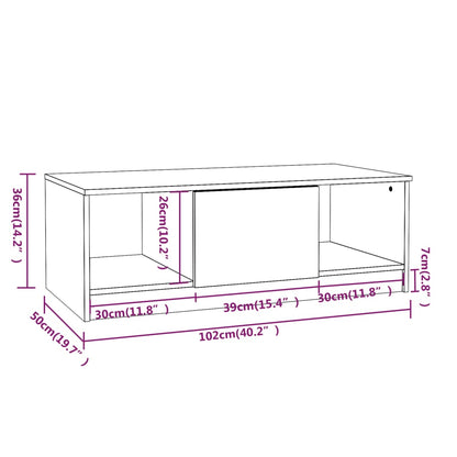 Tavolino Salotto Grigio Cemento 102x50x36 cm Legno Multistrato | homemem39