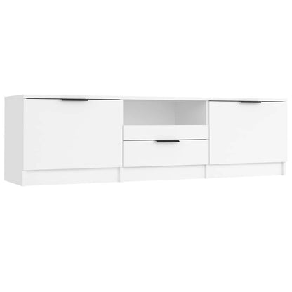 Mobile TV Bianco 140x35x40 cm in Legno Massello