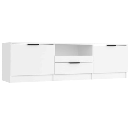 Mobile TV Bianco 140x35x40 cm in Legno Massello
