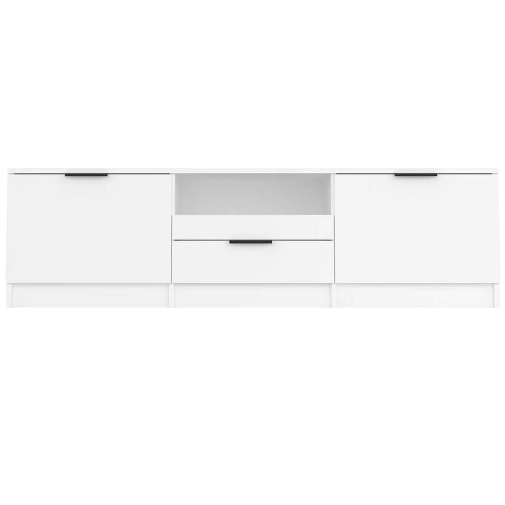 Mobile TV Bianco 140x35x40 cm in Legno Massello