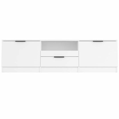 Mobile TV Bianco 140x35x40 cm in Legno Massello