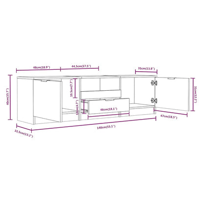 Mobile TV Rovere Sonoma 140x35x40 cm Legno ingegnerizzato | homemem39