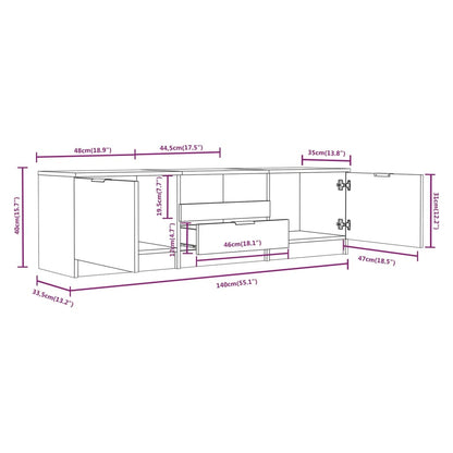 Mobile per TV Grigio Cemento 140x35x40cm Legno Multistrato
