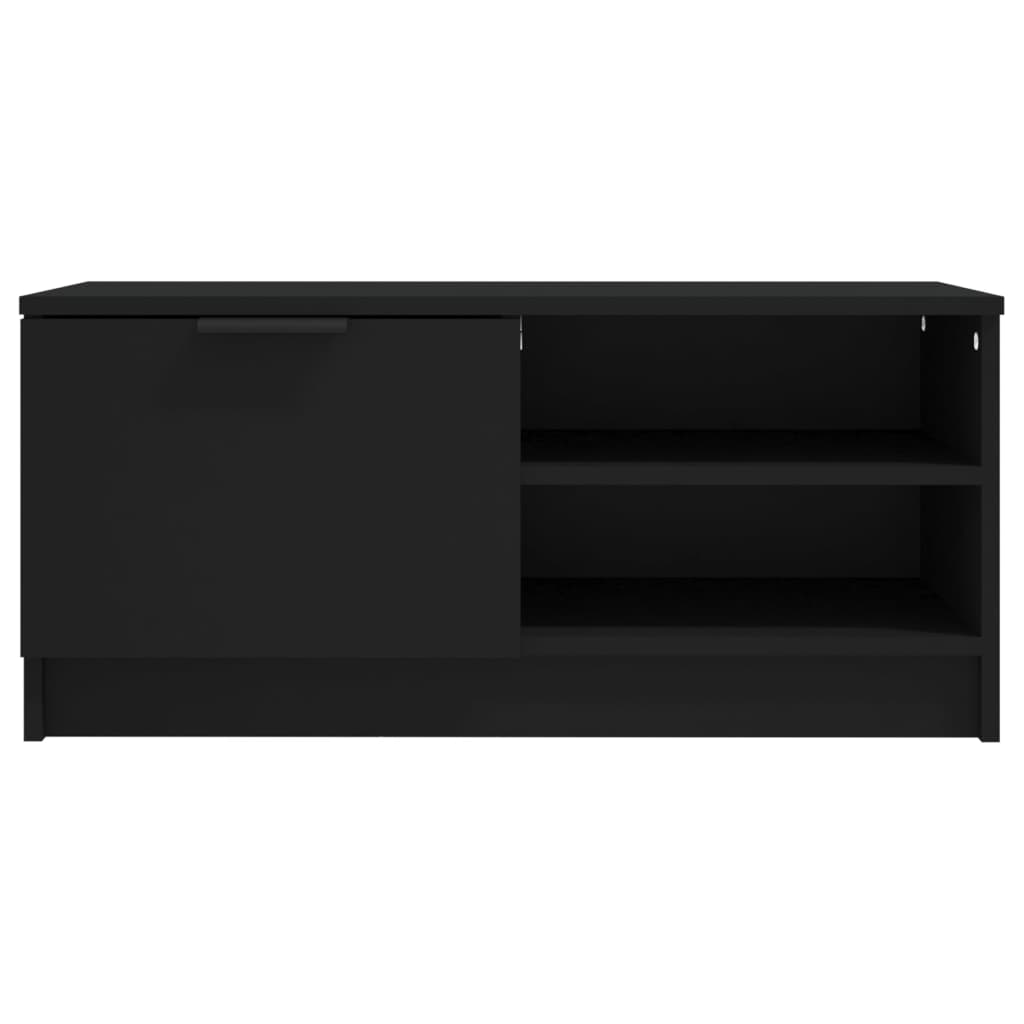 Mobile Porta TV Nero 80x35x36,5 cm in Legno Multistrato - homemem39