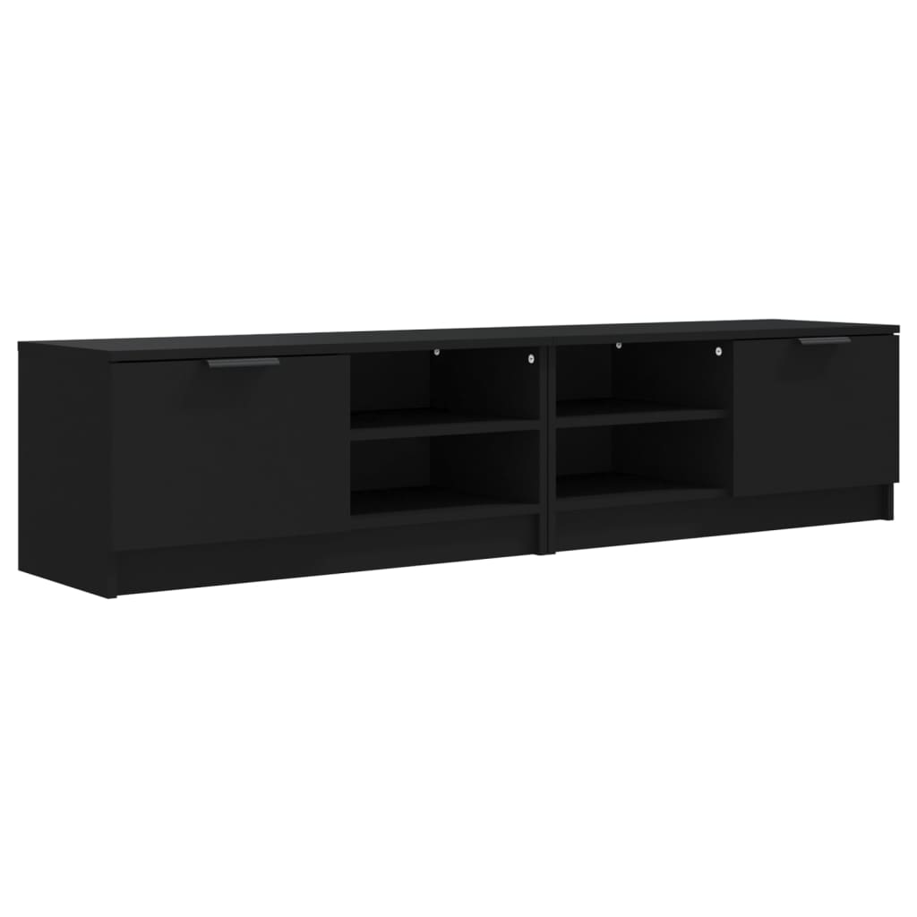 Mobili Porta TV 2 pz Neri 80x35x36,5 cm in Legno Multistrato - homemem39