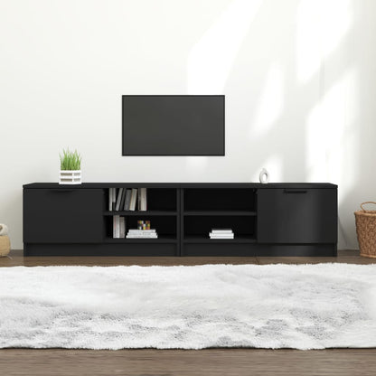 Mobili Porta TV 2 pz Neri 80x35x36,5 cm in Legno Multistrato - homemem39