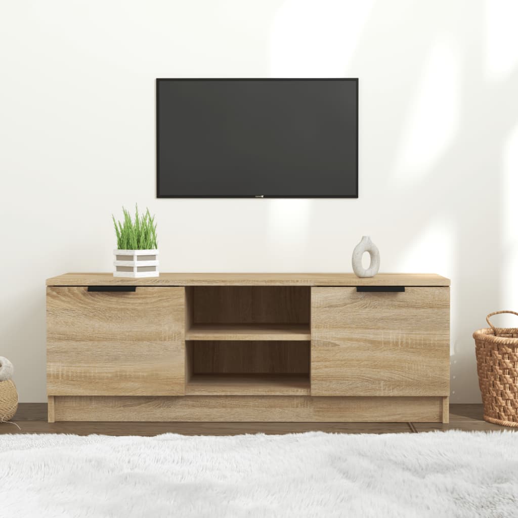 Mobile Porta TV Rovere Sonoma 102x35x36,5 cm Legno Multistrato | homemem39